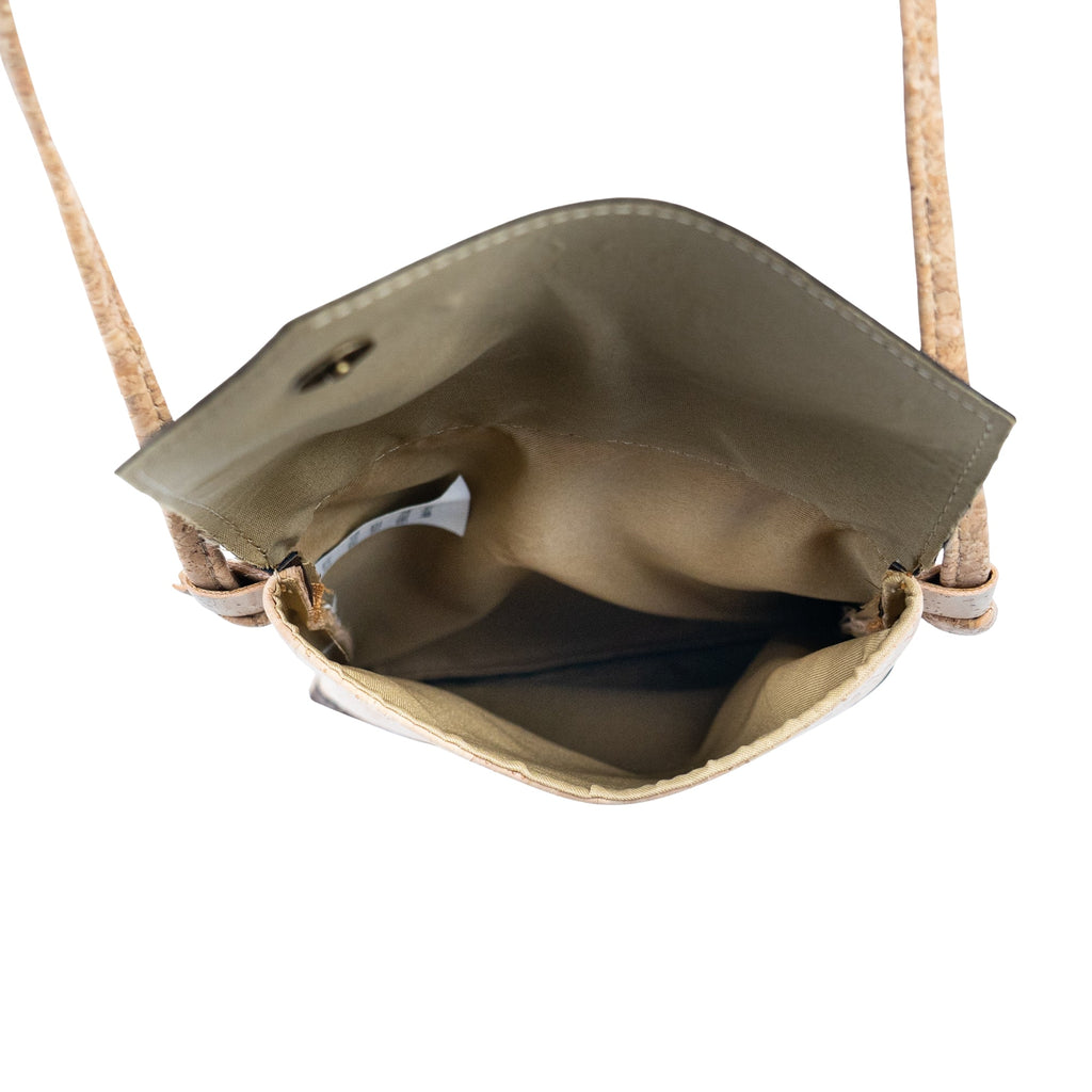 Cork Crossbody Bag with Geometric Color Block - Vegan Leather Shoulder Purse