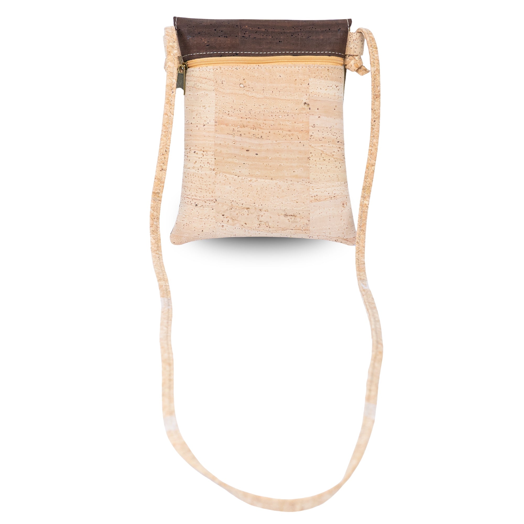 Cork Crossbody Bag with Geometric Color Block - Vegan Leather Shoulder Purse