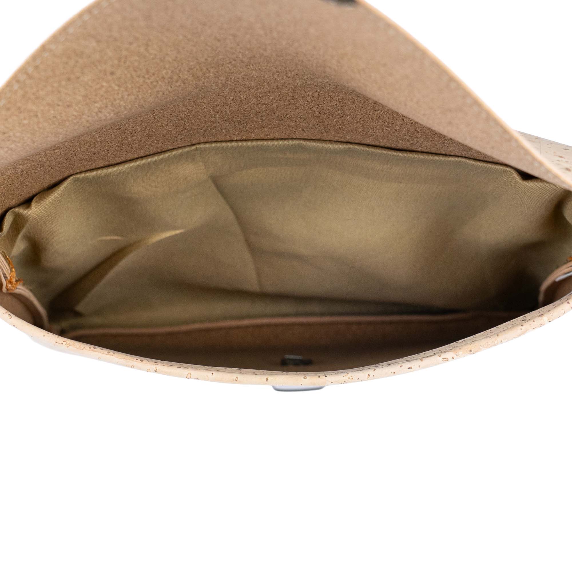 Bolso Bandolera con Solapa de Corcho y Correa Intercambiable - Clutch Vegano BAGP-354