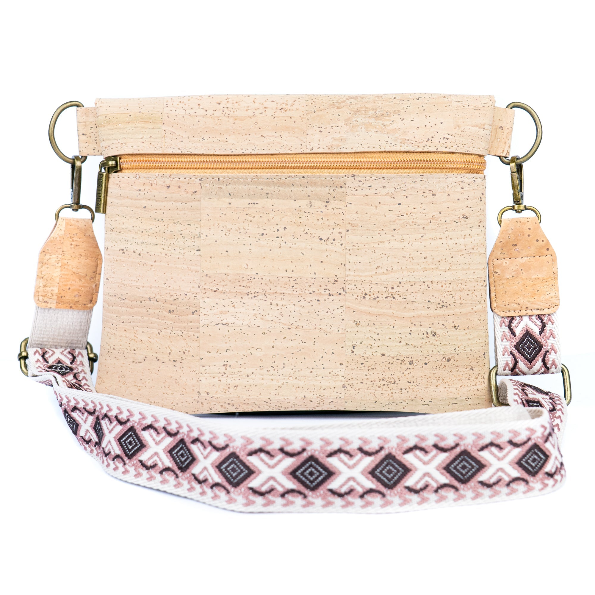 Bolso Bandolera con Solapa de Corcho y Correa Intercambiable - Clutch Vegano BAGP-354