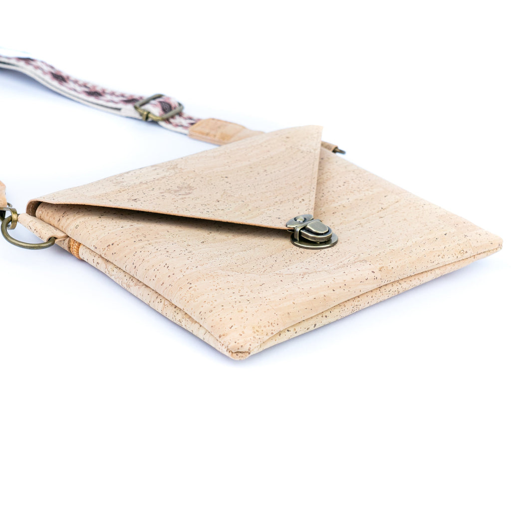 Bolso Bandolera con Solapa de Corcho y Correa Intercambiable - Clutch Vegano BAGP-354
