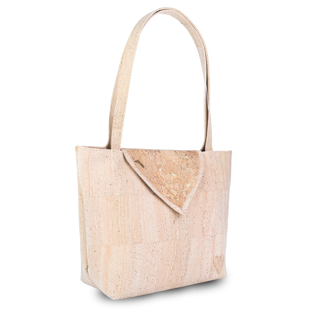 Cork Tote Bag with Heart – Eco-Friendly Vegan Shoulder Bag BAGP-358