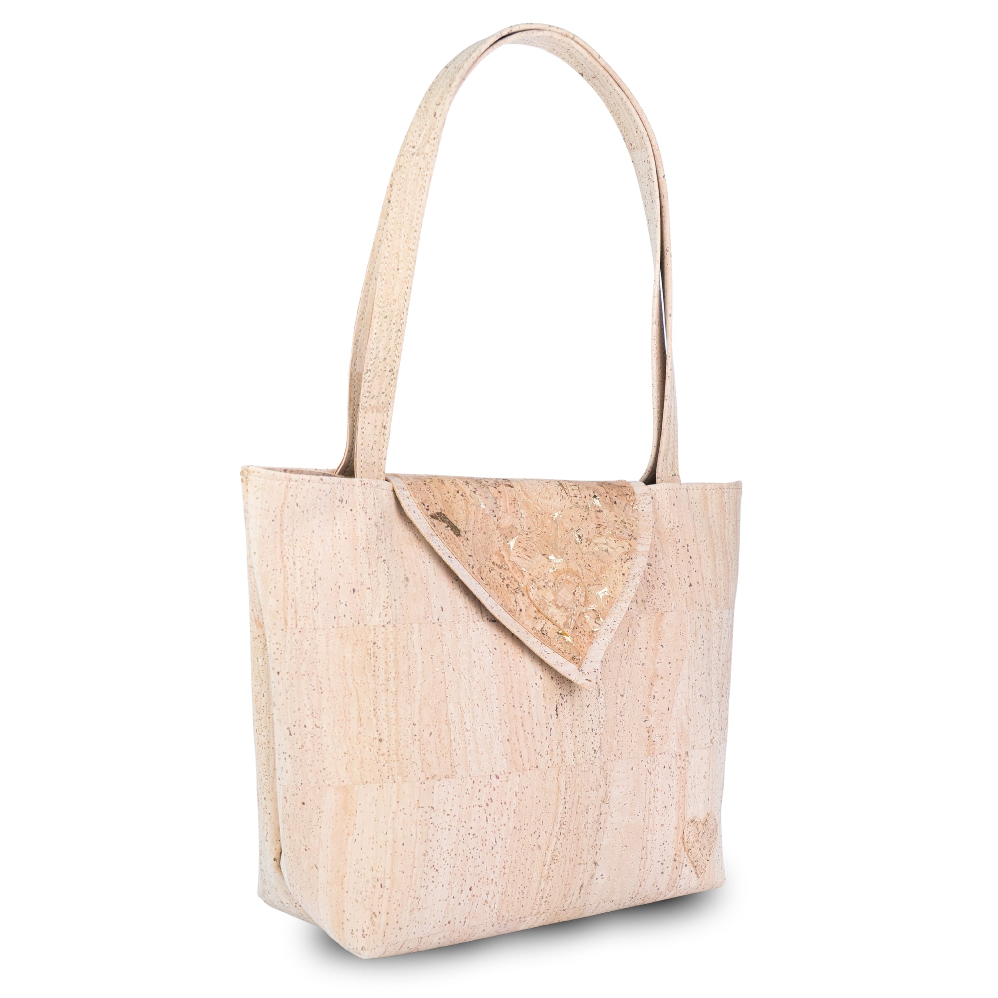 Cork Tote Bag with Heart – Eco-Friendly Vegan Shoulder Bag BAGP-358