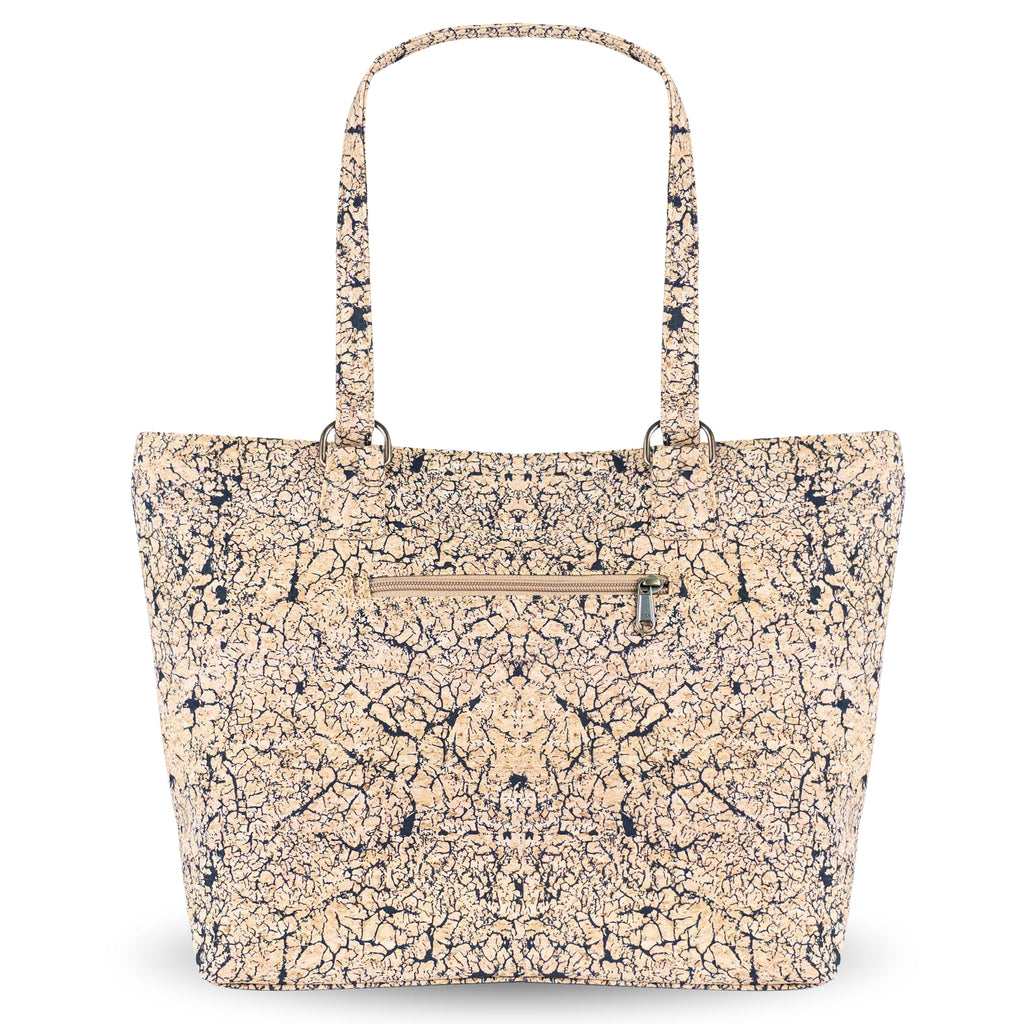 Bolso tote de corcho ecológico con estampado de mármol - Bolso de hombro de cuero vegano BAGP-340
