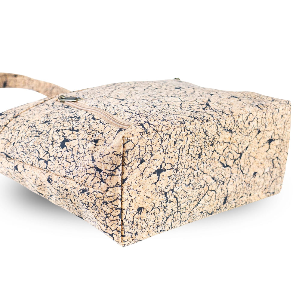 Bolso tote de corcho ecológico con estampado de mármol - Bolso de hombro de cuero vegano BAGP-340