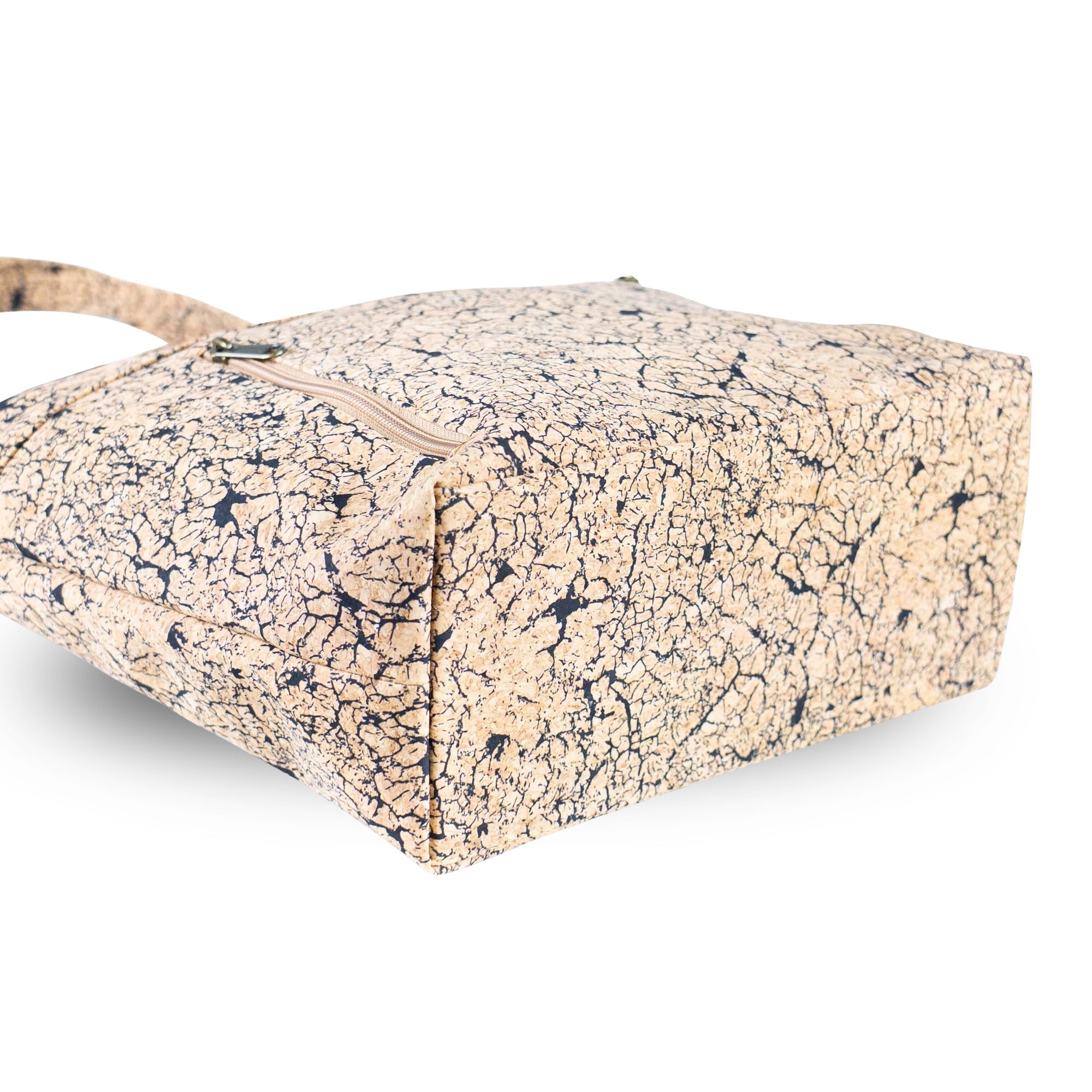 Bolso tote de corcho ecológico con estampado de mármol - Bolso de hombro de cuero vegano BAGP-340
