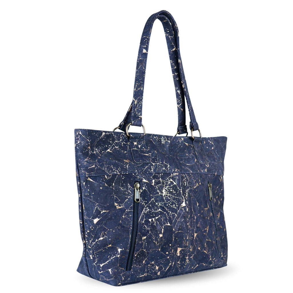 Bolso tote de corcho ecológico con estampado de mármol - Bolso de hombro de cuero vegano BAGP-340