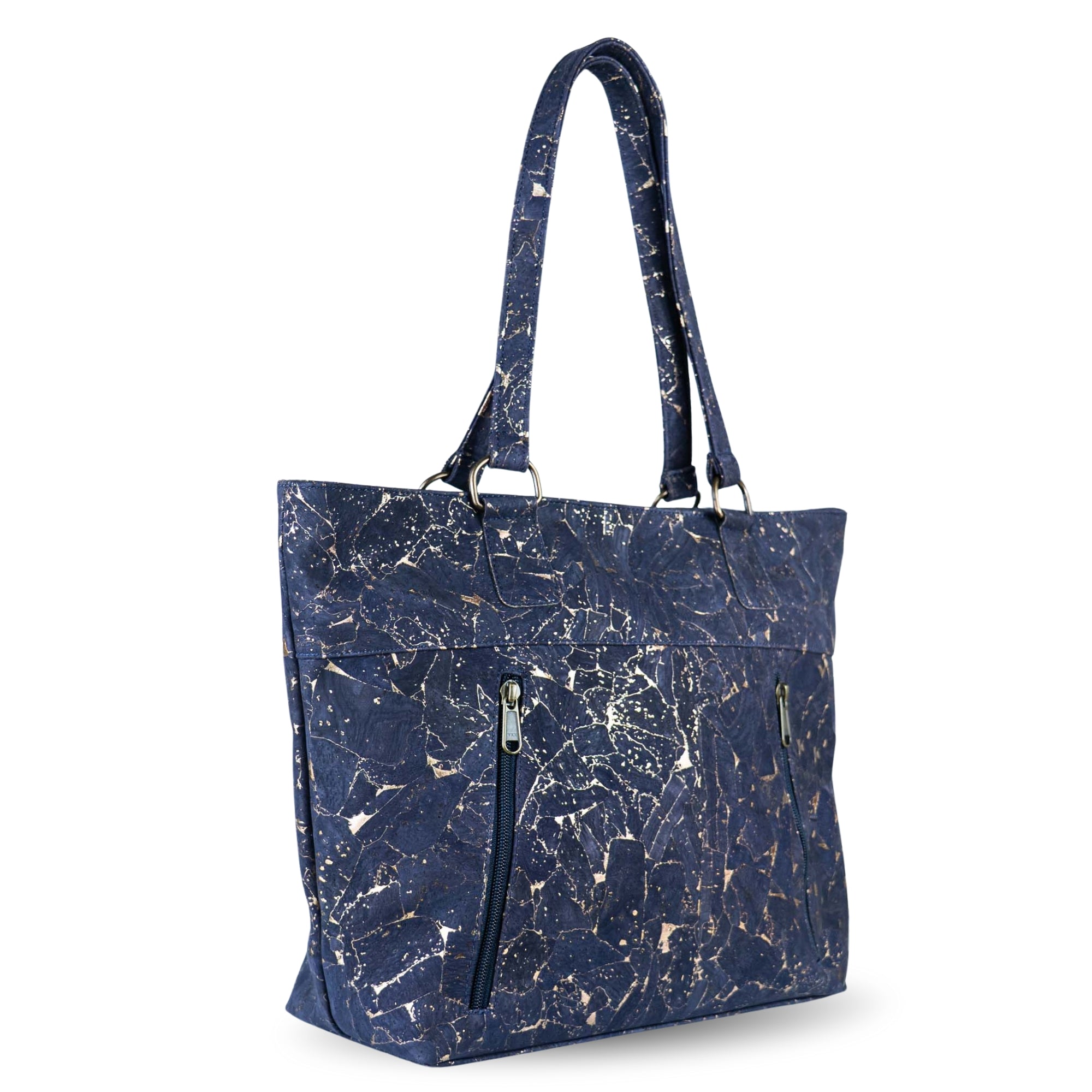 Bolso tote de corcho ecológico con estampado de mármol - Bolso de hombro de cuero vegano BAGP-340