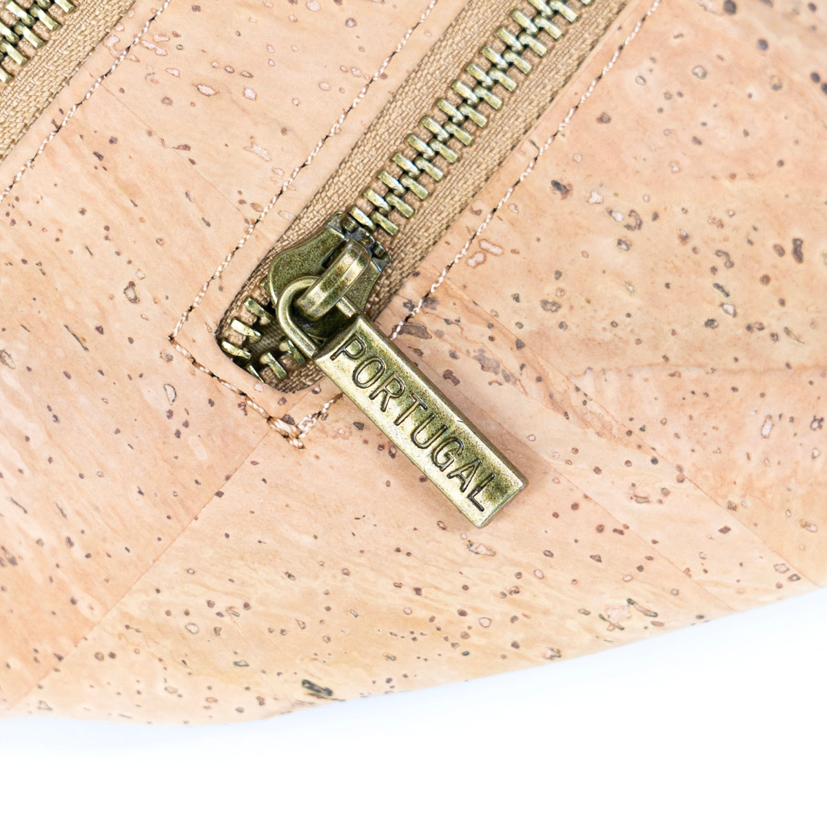 Natural Cork Sling Bag for Unisex with Adjustable Strap and Metal Zippers SLING-BAG-2312