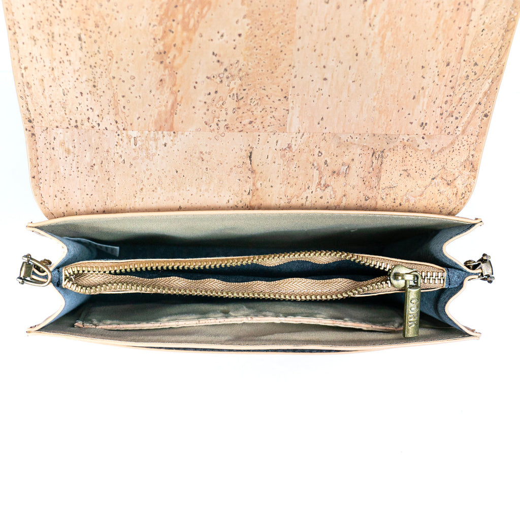Bolso bandolera estructurado de corcho natural para mujer BDCS-BAG-2309