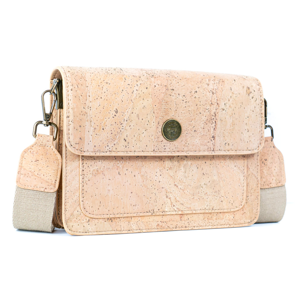 Bolso bandolera estructurado de corcho natural para mujer BDCS-BAG-2309