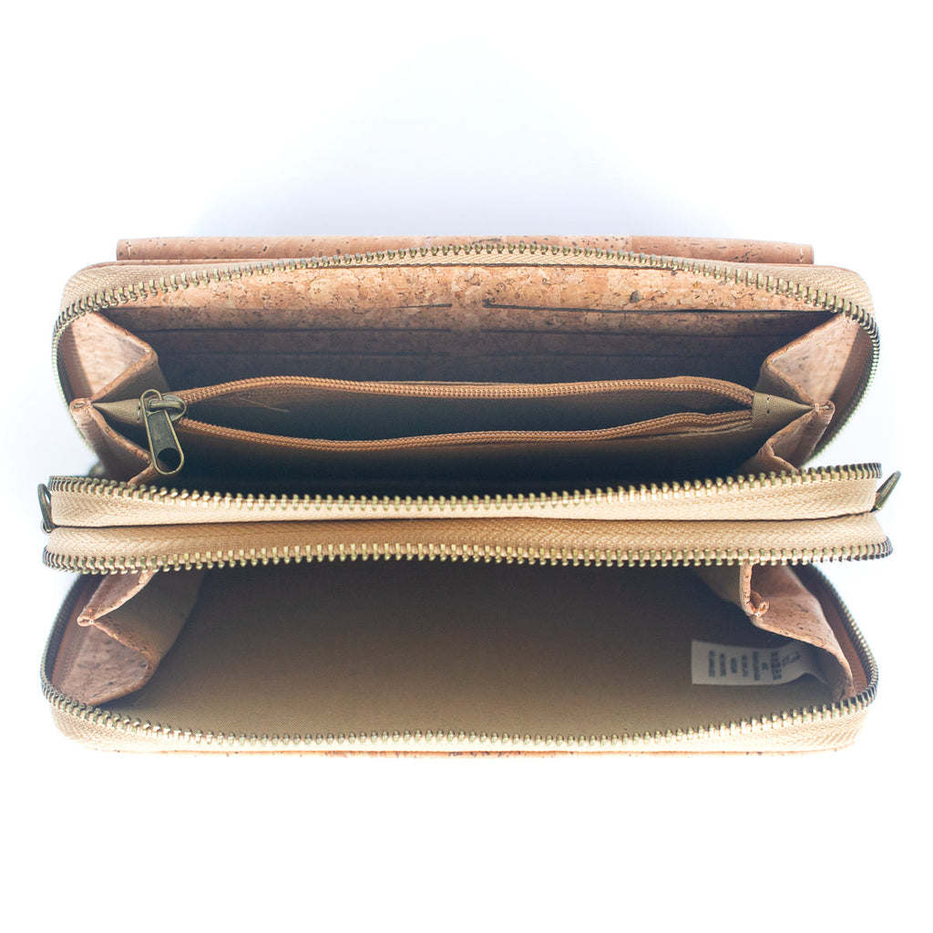 Bolso bandolera de corcho elegante con bolsillo delantero y monedero para teléfono móvil BAG-2271