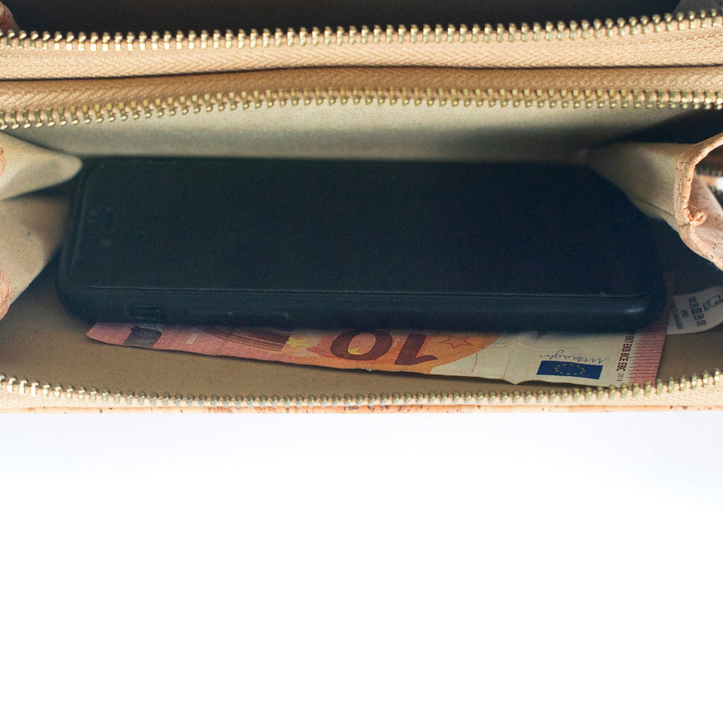 Bolso bandolera de corcho elegante con bolsillo delantero y monedero para teléfono móvil BAG-2271
