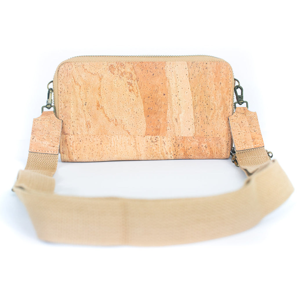 Bolso bandolera de corcho elegante con bolsillo delantero y monedero para teléfono móvil BAG-2271