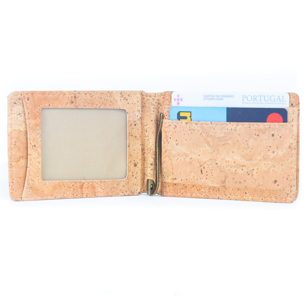 Cartera Minimalista de Corcho con Pinza para Billetes RFID Blocking Bifold BAG-2276