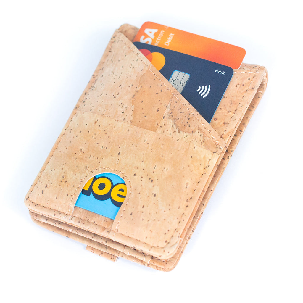 Cartera Minimalista de Corcho con Pinza para Billetes RFID Blocking Bifold BAG-2276