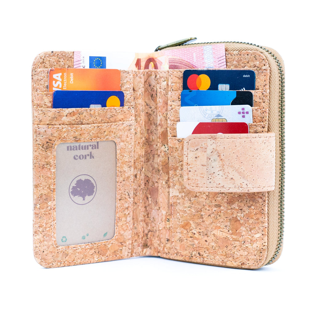 Stilvolle und funktionelle mittelgroße Kork-Geldbörse für Damen BAG-2304