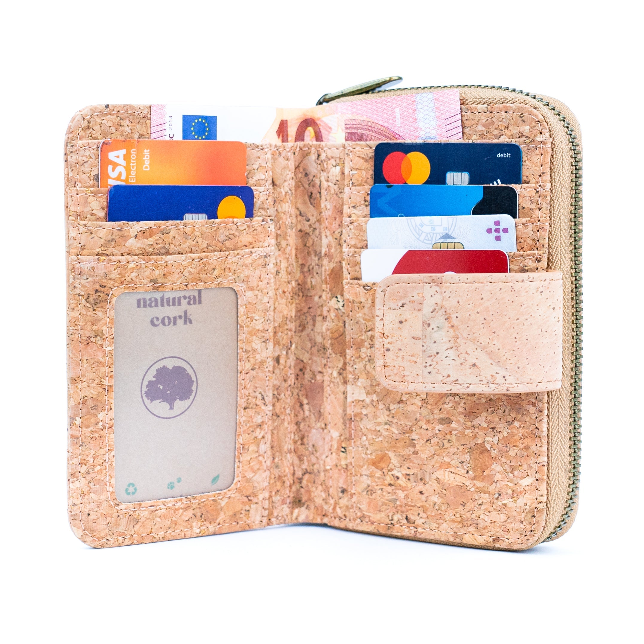 Stilvolle und funktionelle mittelgroße Kork-Geldbörse für Damen BAG-2304