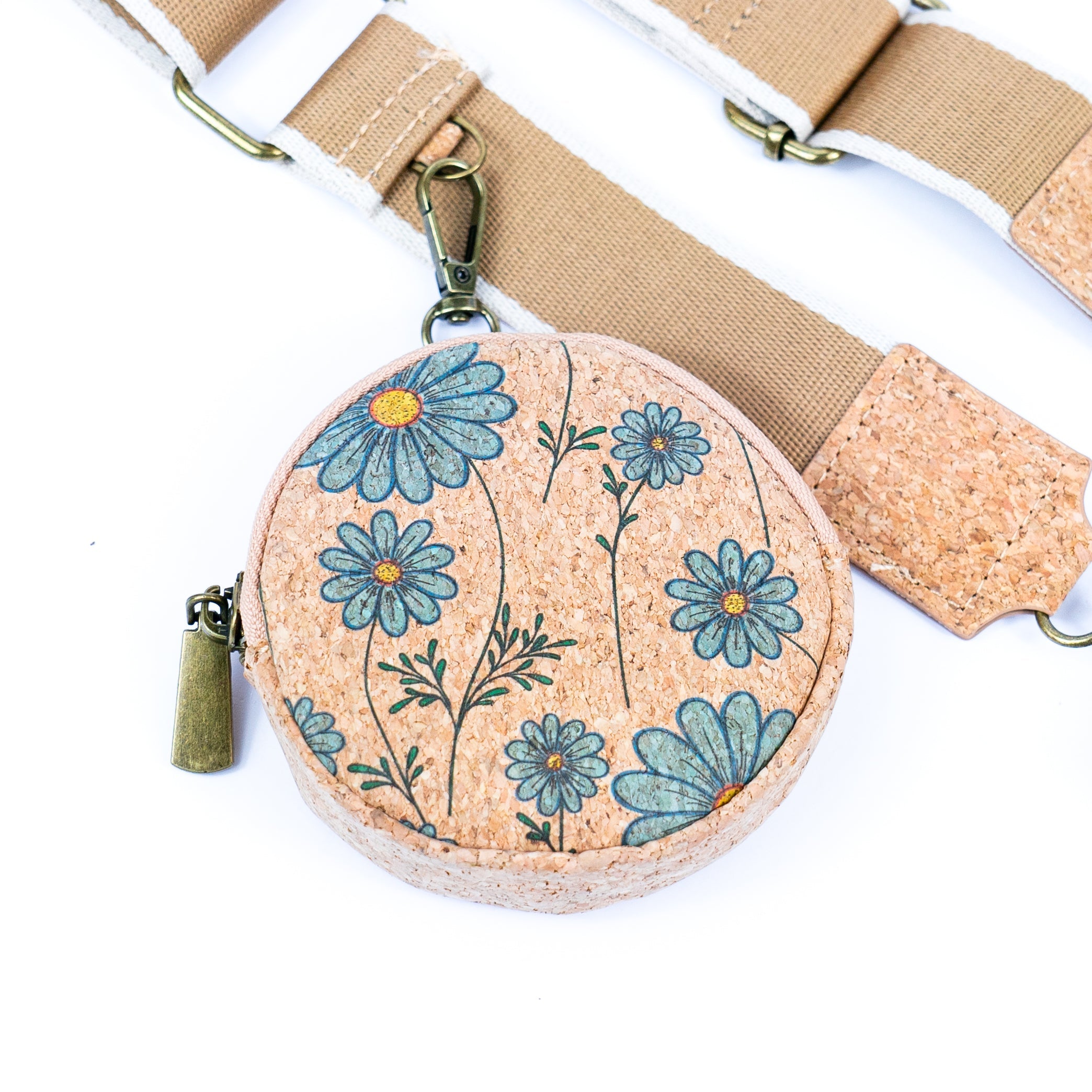 Damen-Handy-Etui aus Naturkork mit Aufdruck und abnehmbarem Münzbeutel BAG-2310
