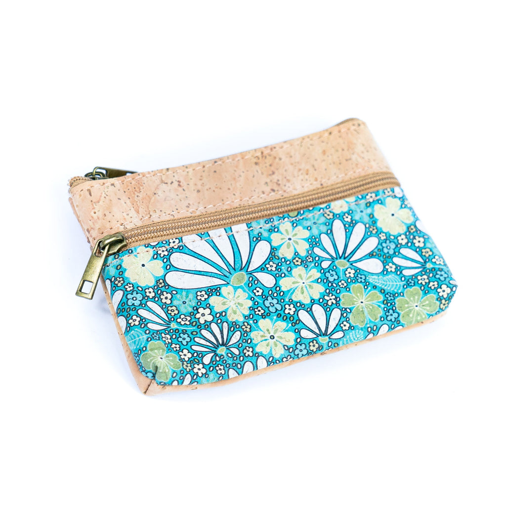 Triple Zip Cork Coin Purse BAG-2325