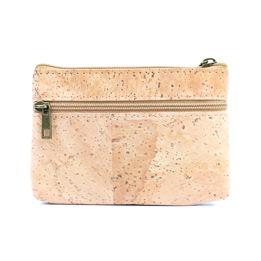 Triple Zip Cork Coin Purse BAG-2325