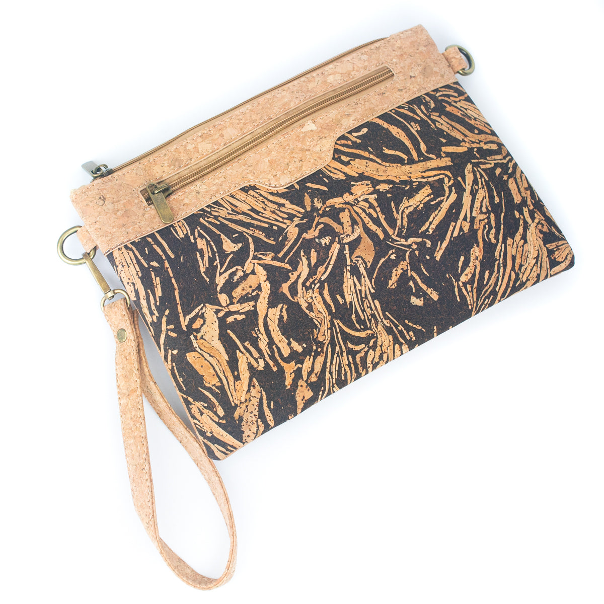 Corcho natural con fusión de granos de café: diseño de bolso de mano y bolso cruzado para mujer BAG-2290