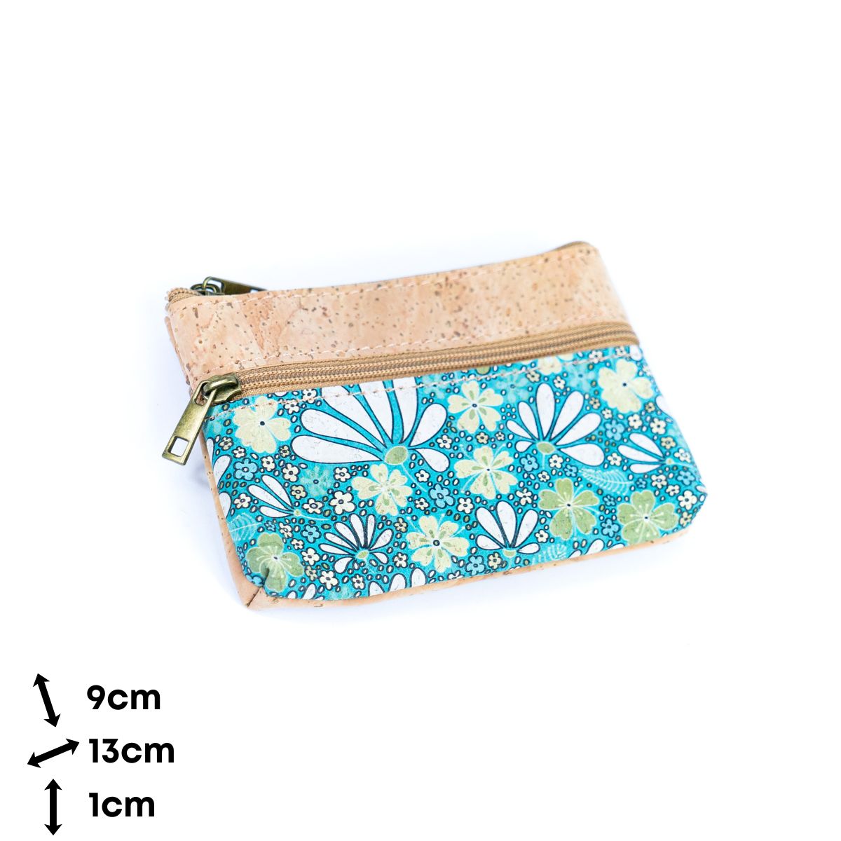 Triple Zip Cork Coin Purse BAG-2325