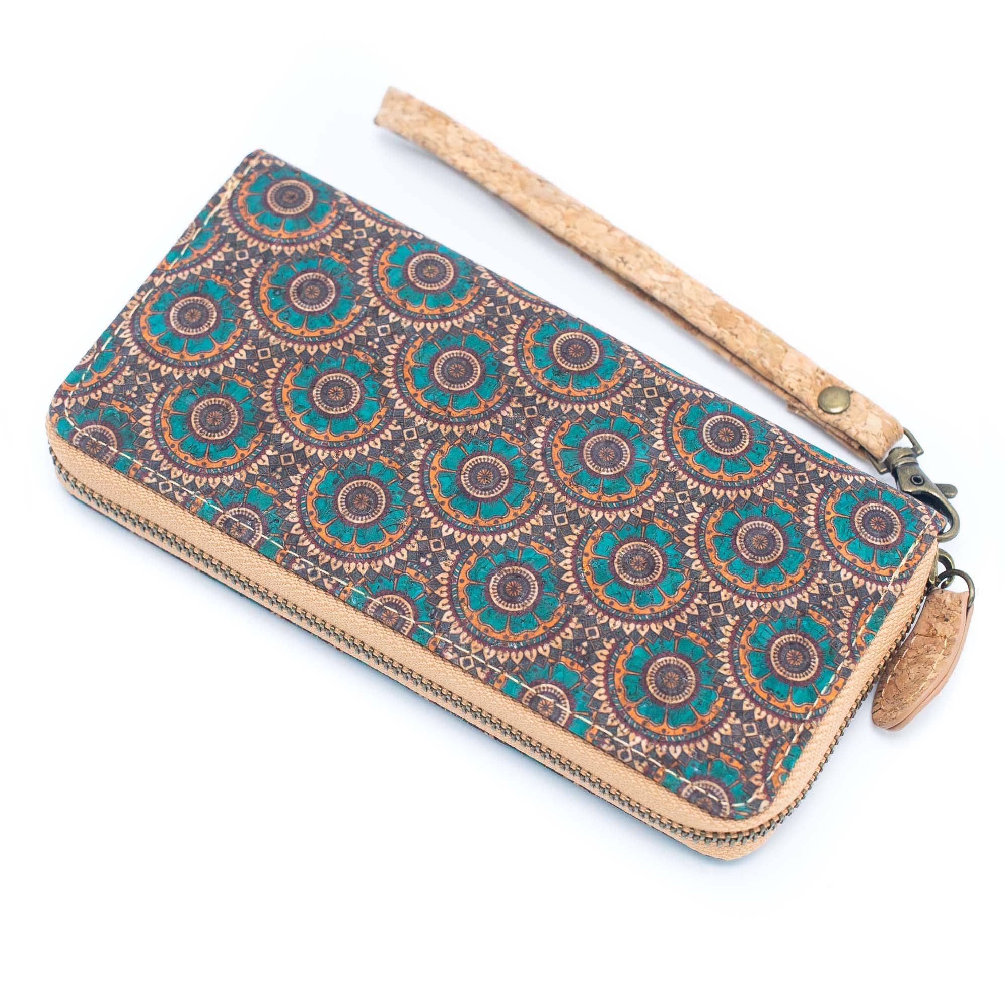 Various patterns natural cork women zipper card wallet- Vegan Cork Wallet BAG-2216