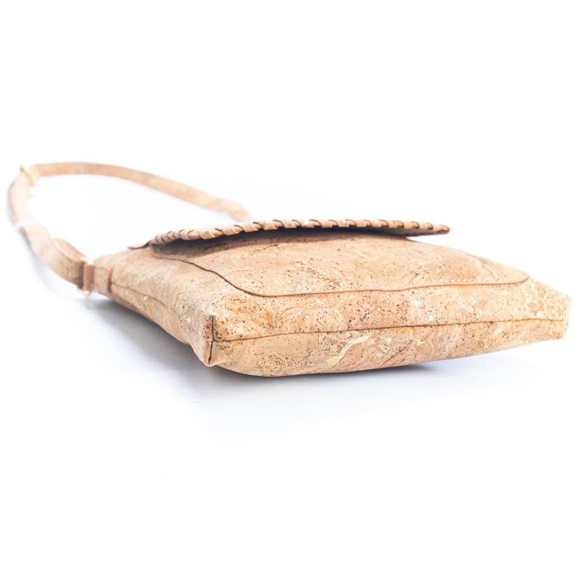 Corcho Natural con Acentos Dorados y Plateados - Bolso bandolera de Corcho para Mujer BAG-2251