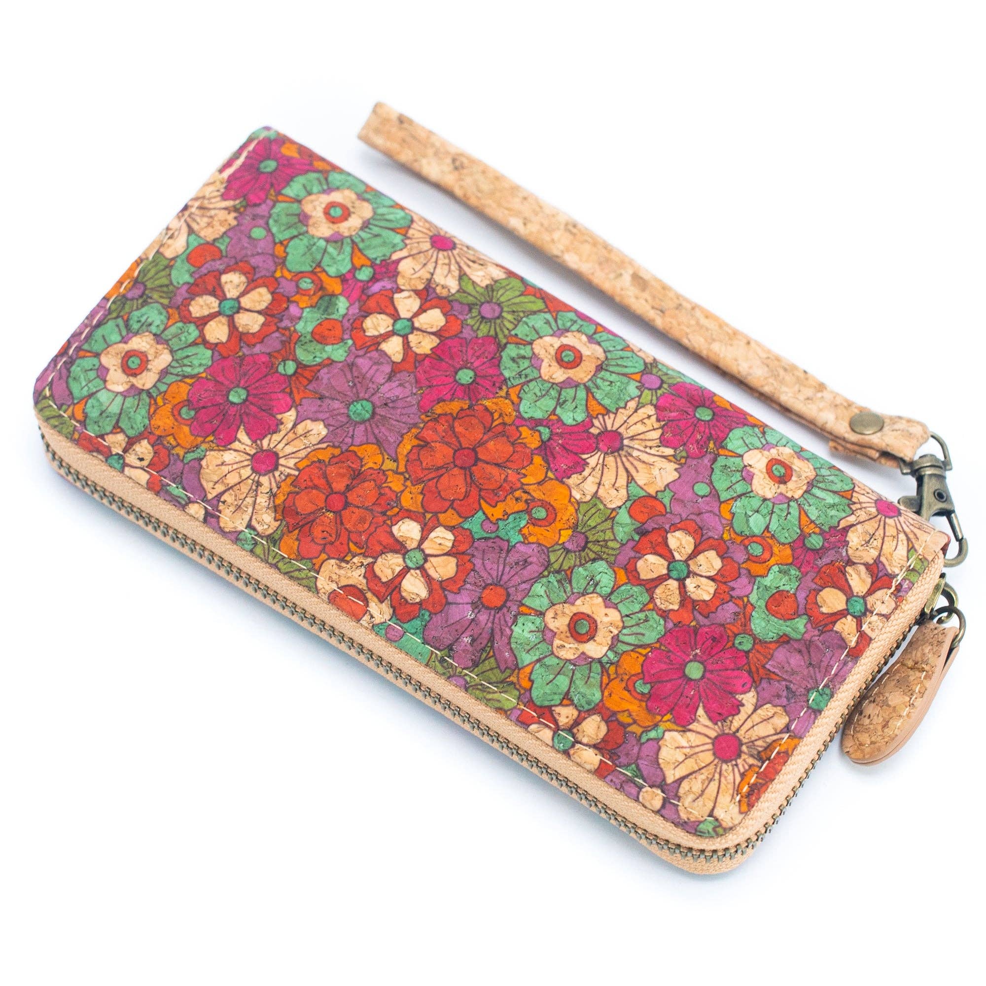 Various patterns natural cork women zipper card wallet- Vegan Cork Wallet BAG-2216