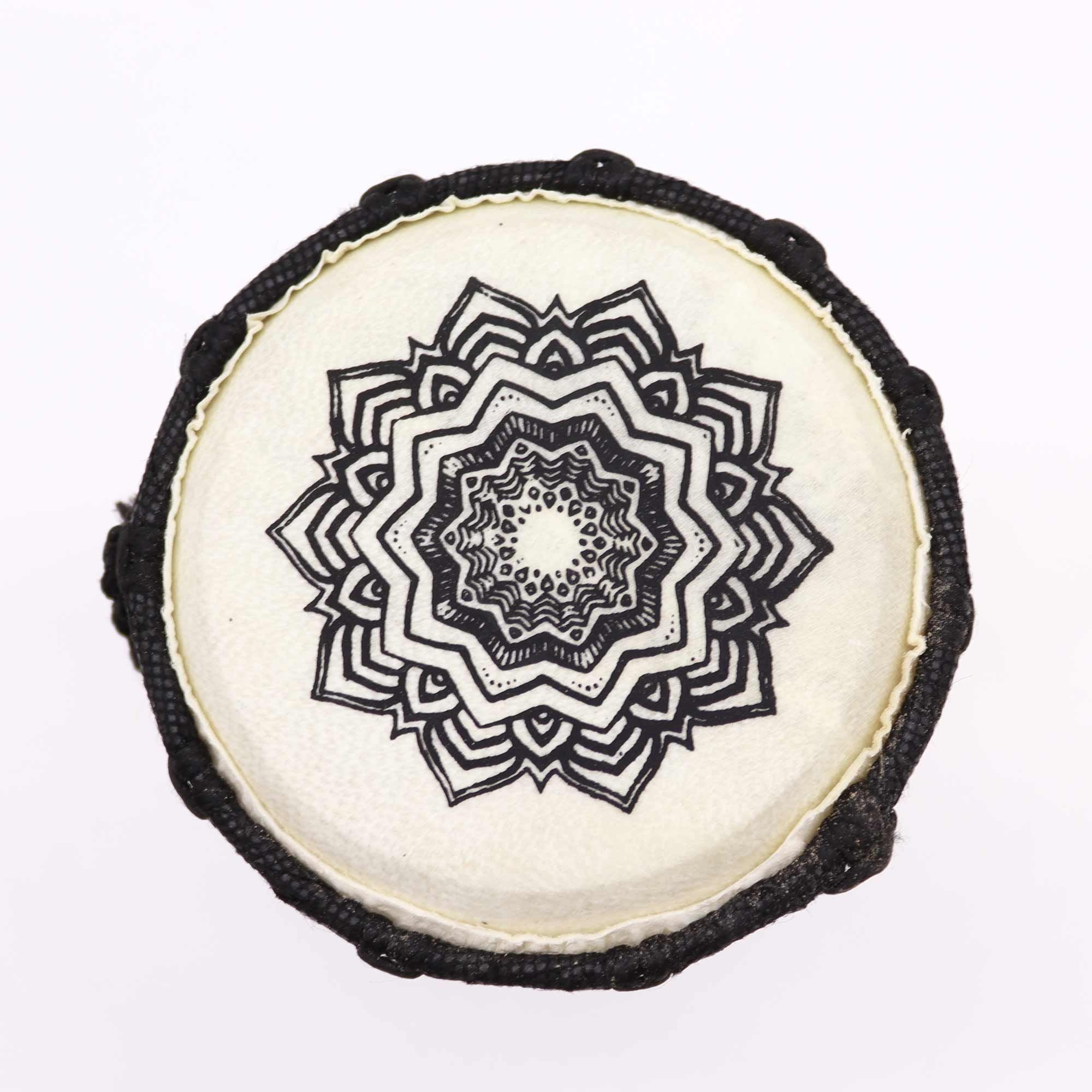 Tambor de Yembé hecho a mano con tapa ancha - 15 cm