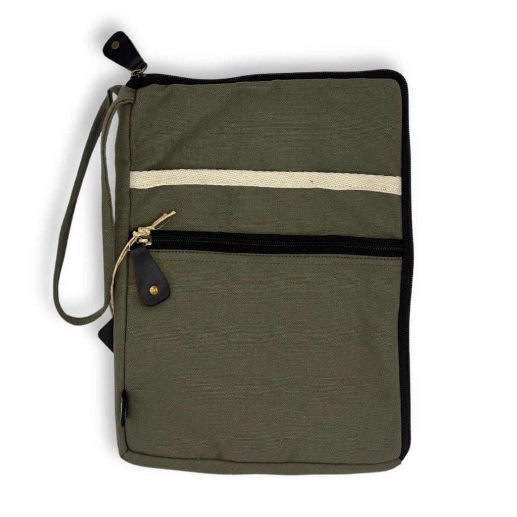 Funda de lona para portátil Hope Hare - Oliva