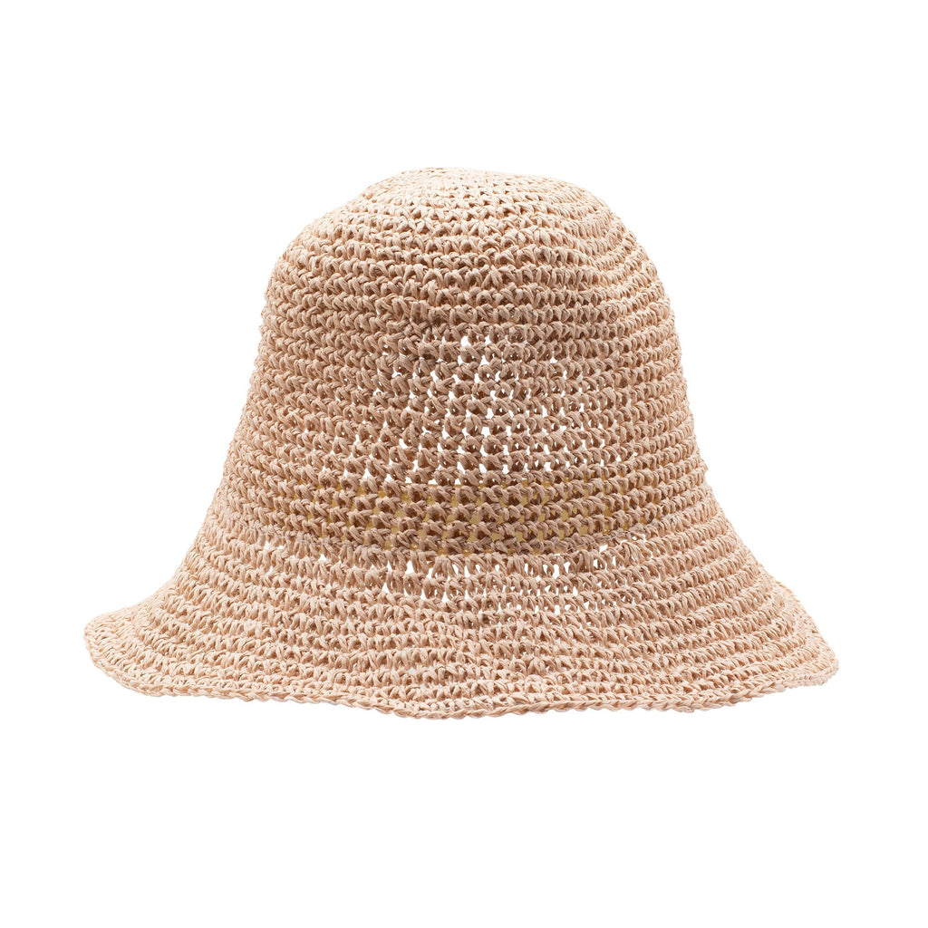Chapéu de palha Nomad Sari de aba larga - Rosa Blush