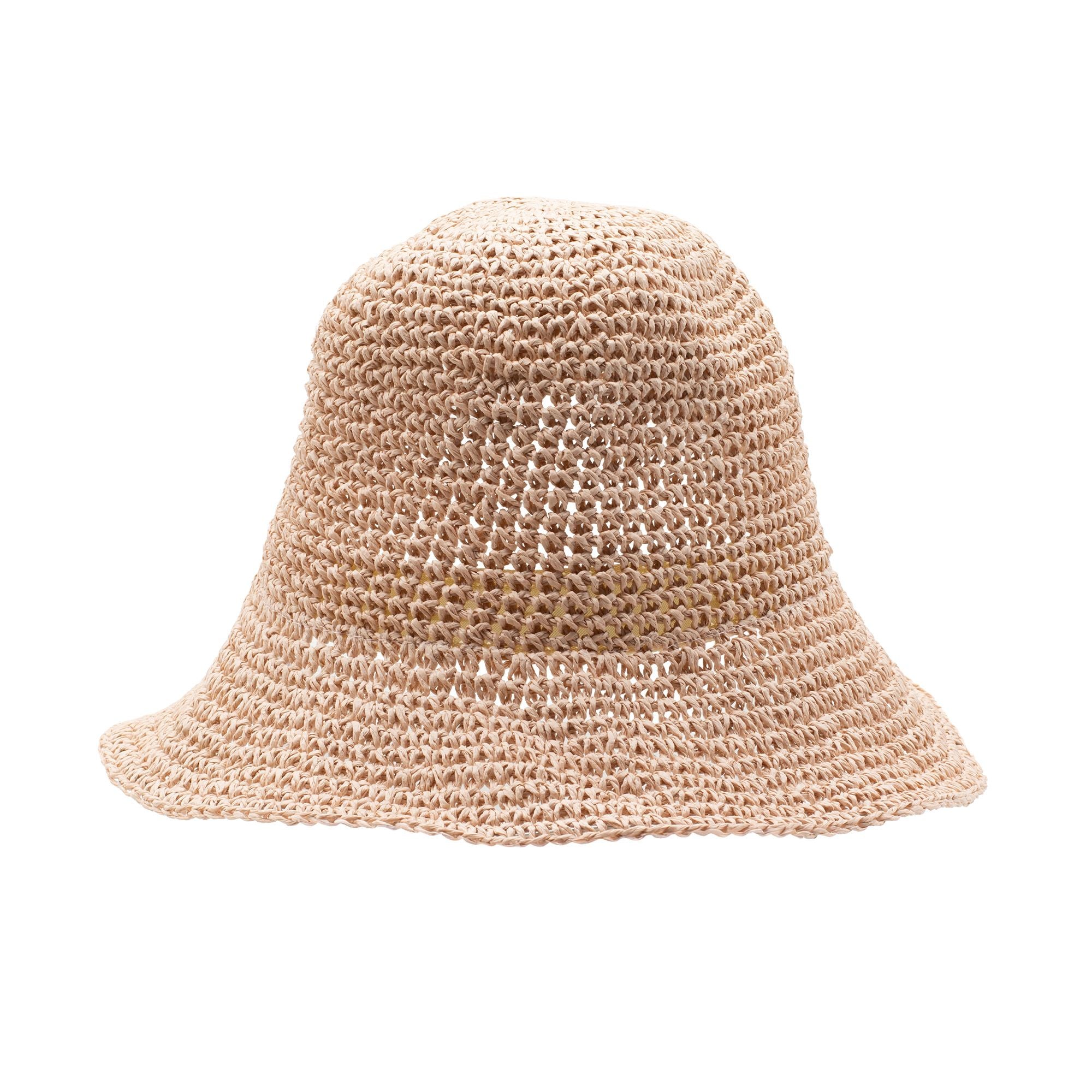 Chapéu de palha Nomad Sari de aba larga - Rosa Blush