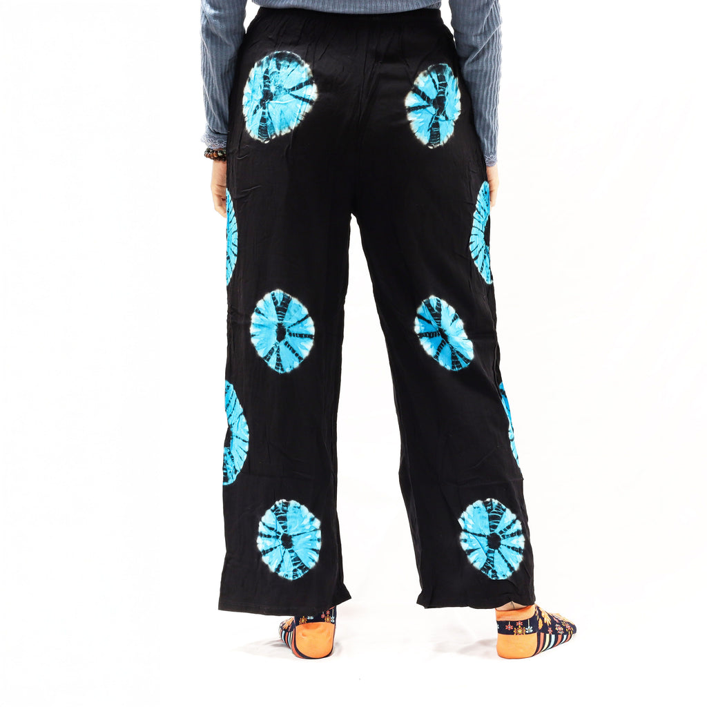 Hosen im japanischen Stil für zu Hause - Schwarz und Blau - M
