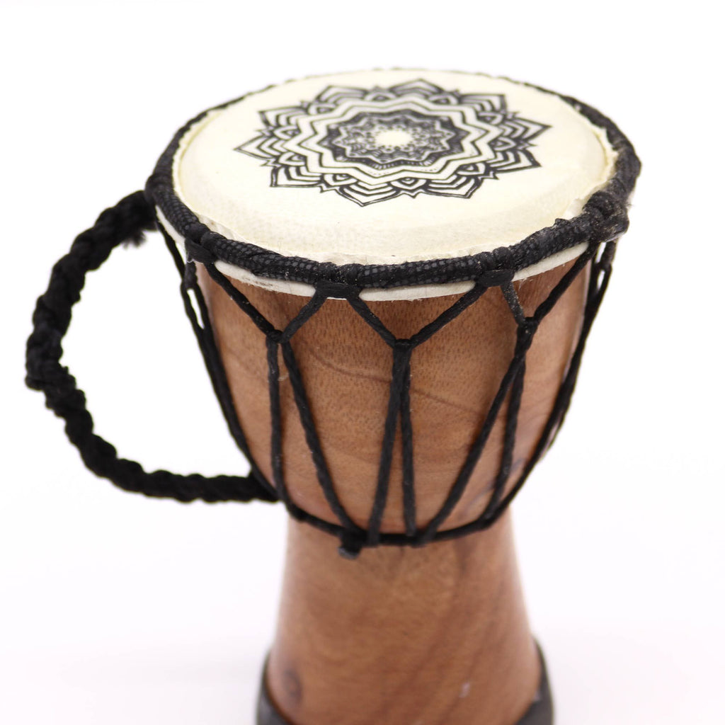 Tambor Djembe hecho a mano con tapa ancha - 15 cm