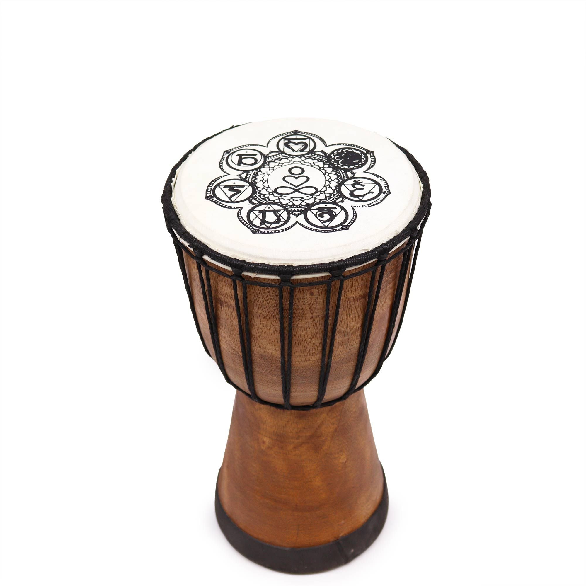 Tambor Yembe hecho a mano con tapa ancha - 30cm
