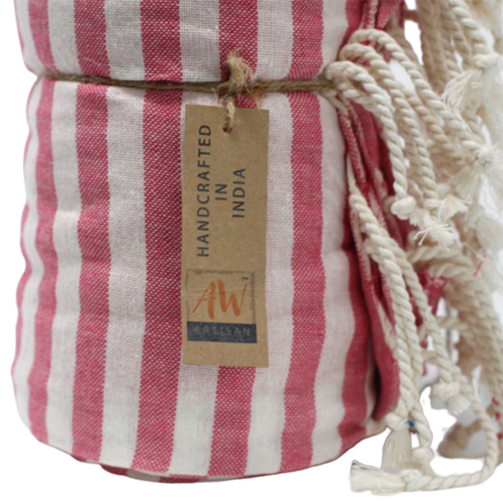 Baumwoll-Pareo-Handtuch - 100x180 cm - Warmes Rosa