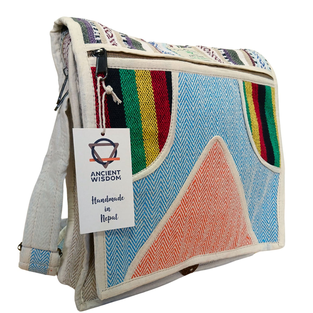 Mochila de Mensajero de Cáñamo para Portátil - Triángulo