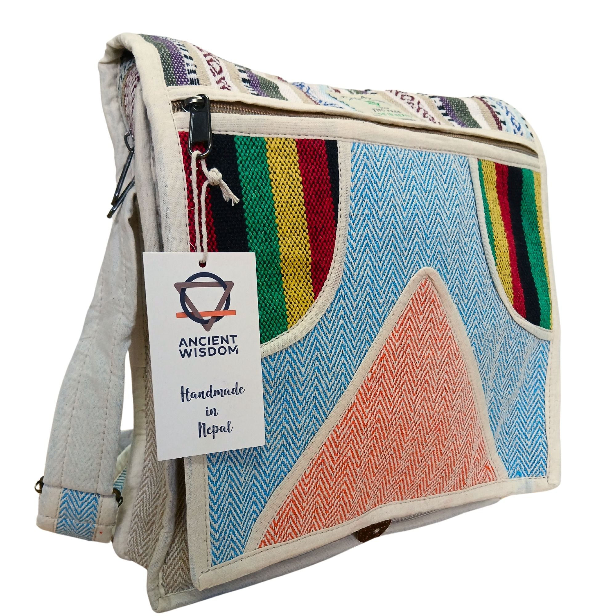 Mochila de Mensajero de Cáñamo para Portátil - Triángulo