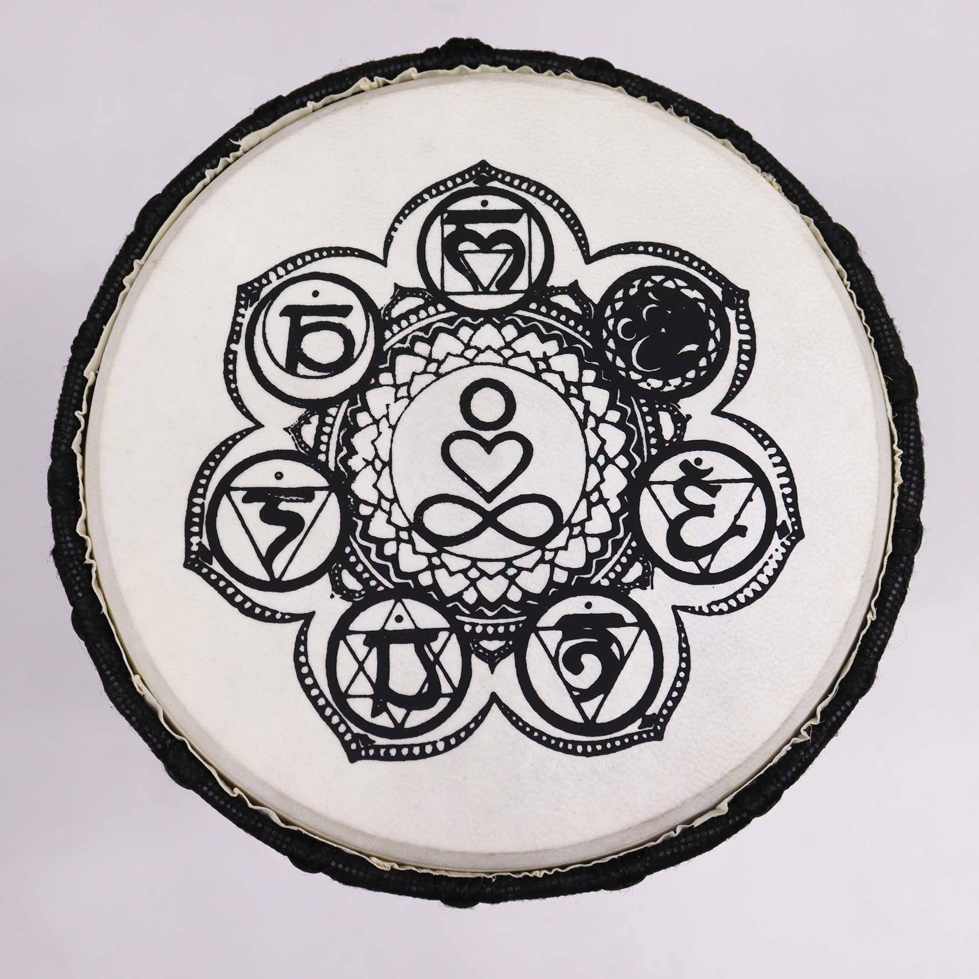 Tambor Yembe hecho a mano con tapa ancha - 30cm