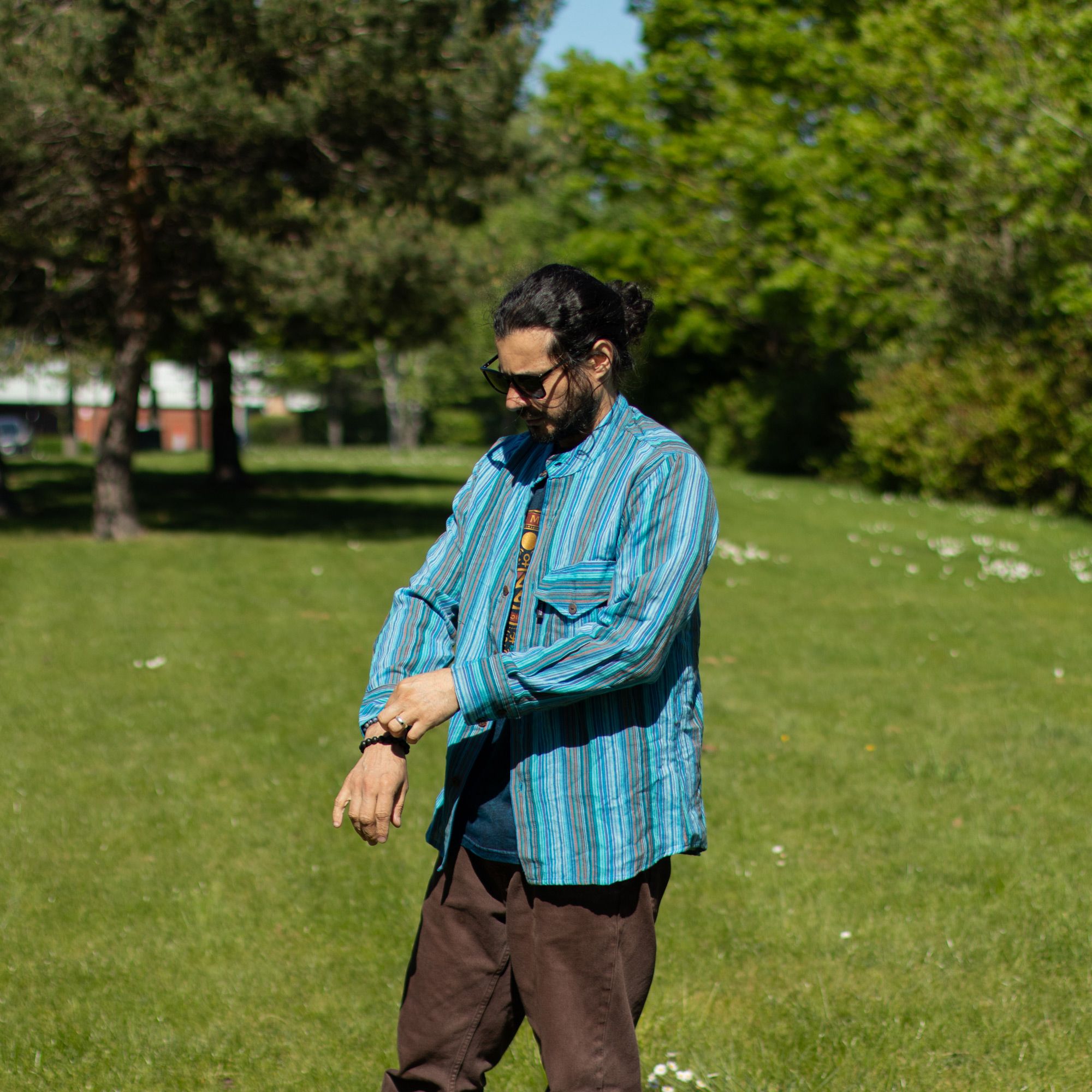 Camisa Nomad Sari Grandad - Turquesa - Mediana