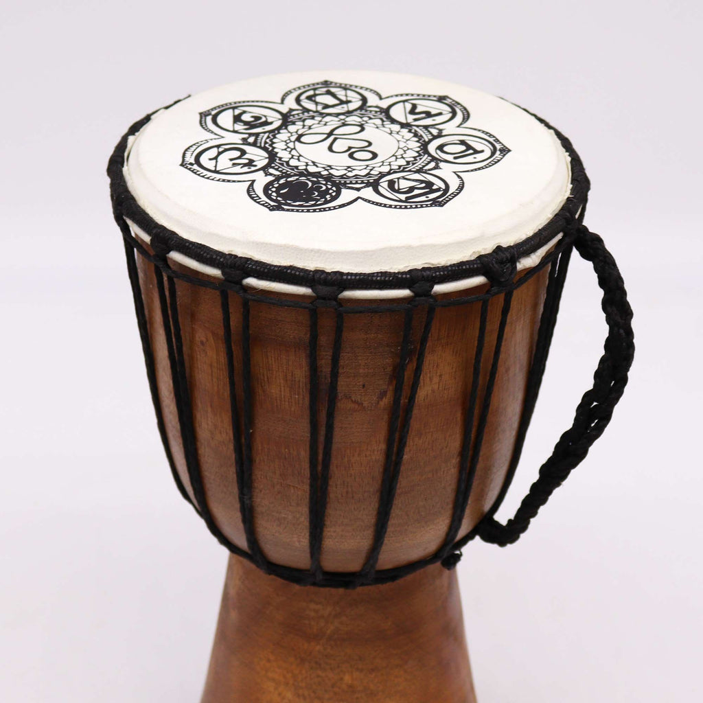 Tambor Yembe hecho a mano con tapa ancha - 30cm