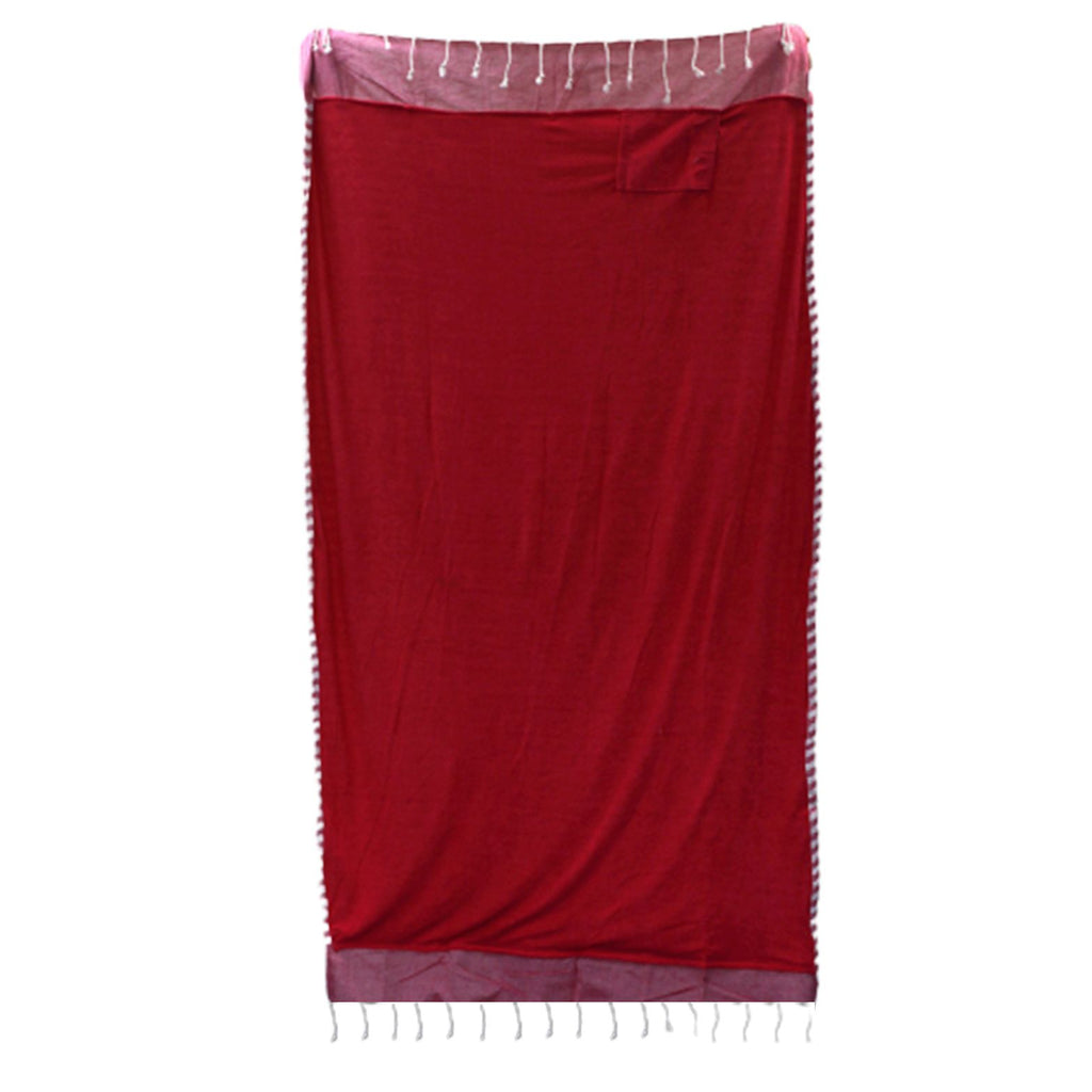 Baumwoll-Pareo-Handtuch - 100x180 cm - Warmes Rosa