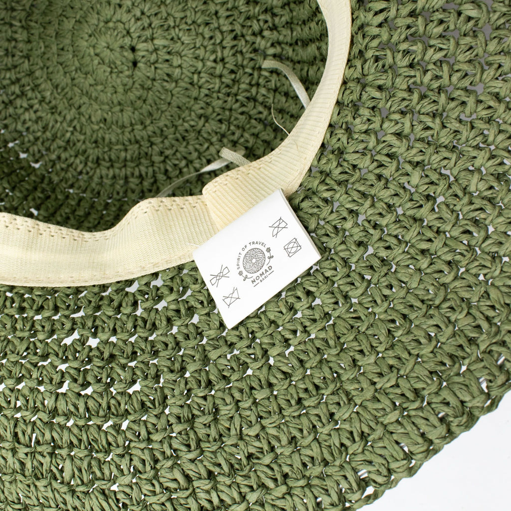 Chapéu de sol de palha flexível Nomad Sari - Verde Musgo
