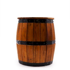 Taburete de barril de cerveza y soporte para parasol – Madera natural 38 x 32 cm