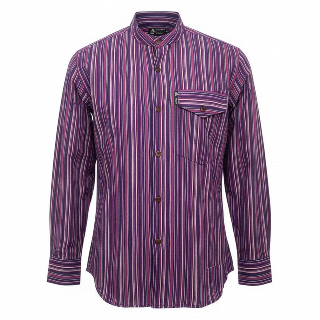 Camisa Nomad Sari Grandad - Preta e Roxa - Tamanho XL