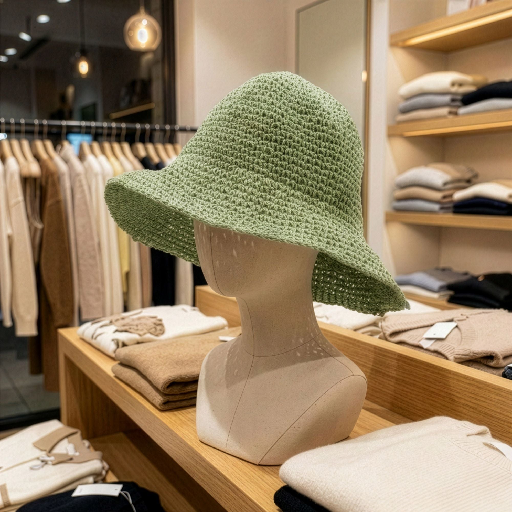 Chapéu de sol de palha flexível Nomad Sari - Verde Musgo
