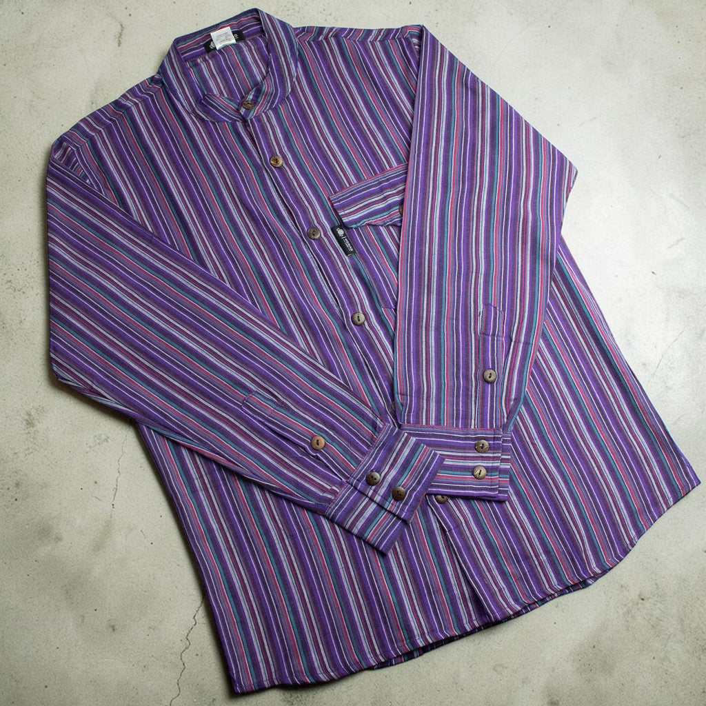Camisa Nomad Sari Grandad - Preta e Roxa - Tamanho XL