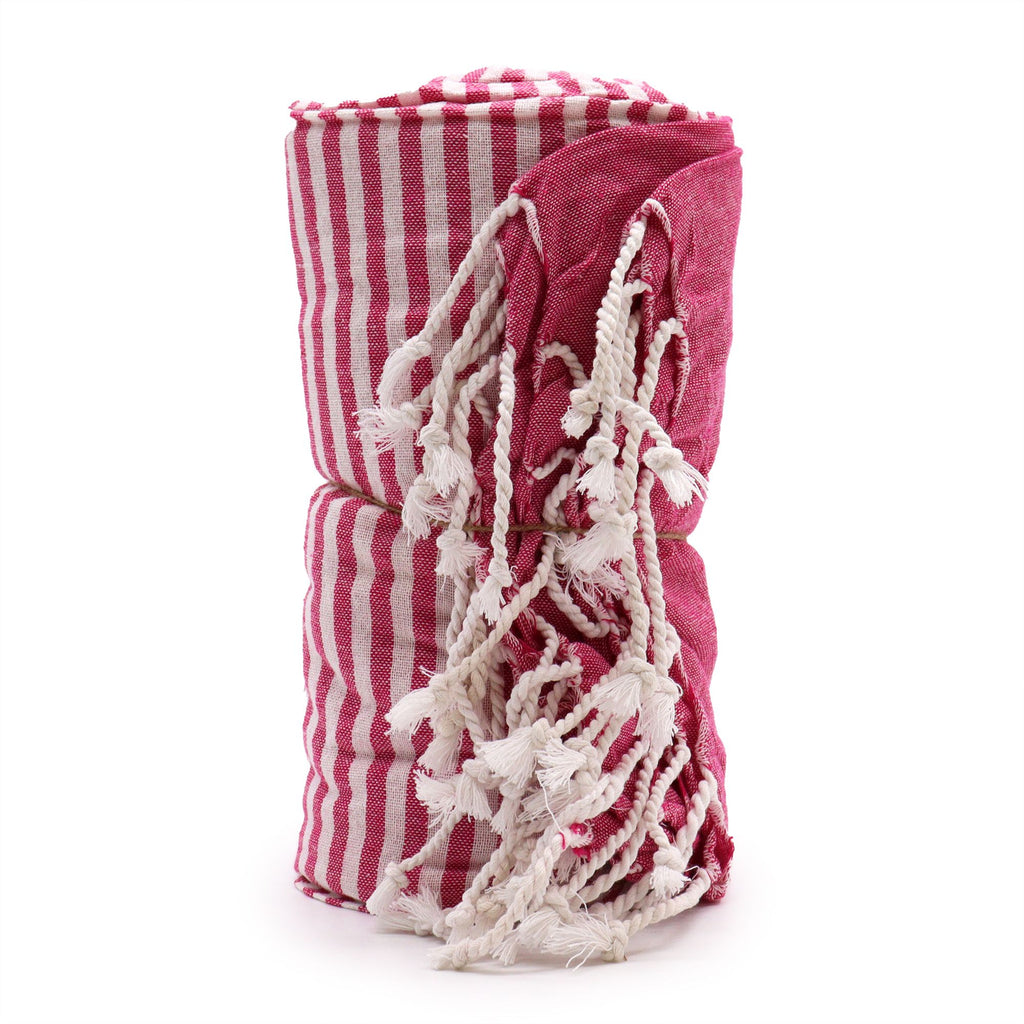 Baumwoll-Pareo-Handtuch - 100x180 cm - Warmes Rosa